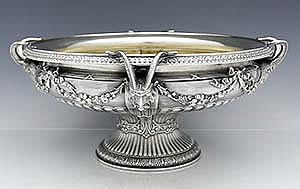 rare Gorham Paris Exposition 1900 sterling silver bowl with rams heads and swags